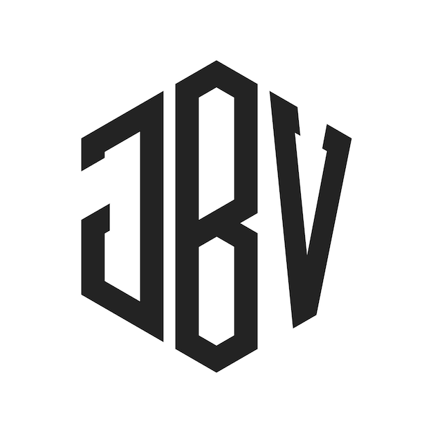 Diseño del logotipo de JBV Letra inicial JBV Monograma Logotipo con forma de hexágono
