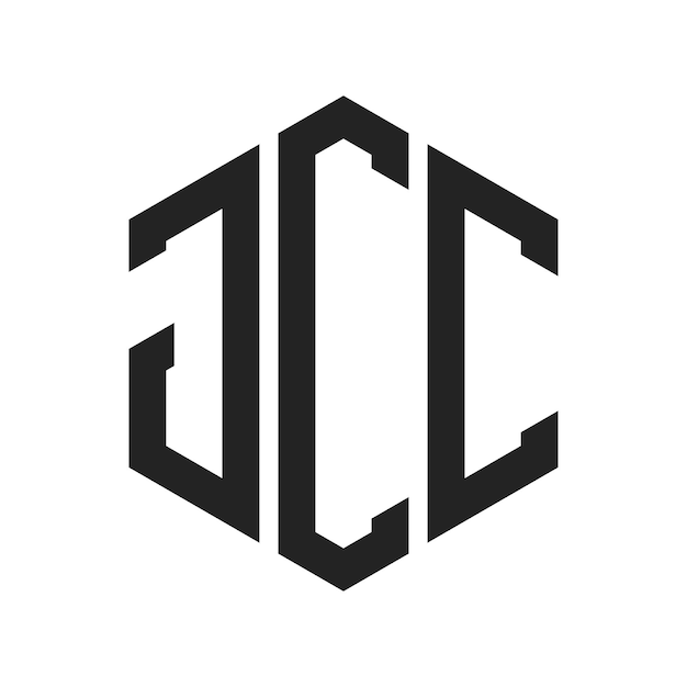Diseño del logotipo del JCC Letra inicial Monograma del JCC Logotipo con forma de hexágono