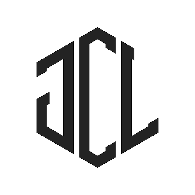 Diseño del logotipo de JCL Letra inicial JCL Monograma Logotipo con forma de hexágono