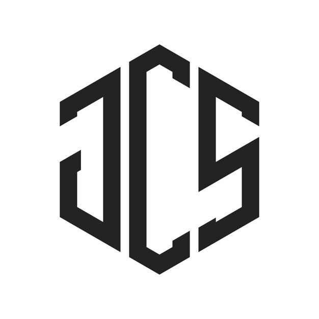 Diseño del logotipo de JCS Letra inicial JCS Monograma Logotipo con forma de hexágono