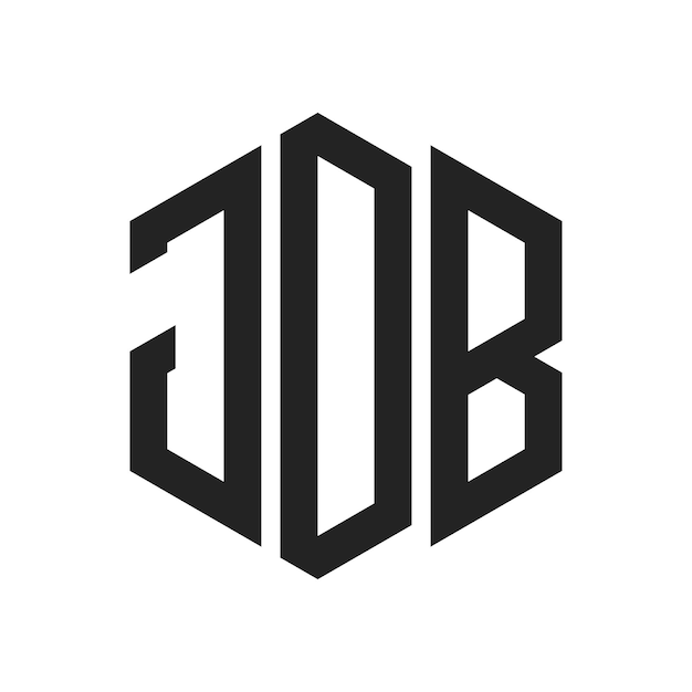 Diseño del logotipo de JDB Letra inicial JDB Monograma Logotipo con forma de hexágono