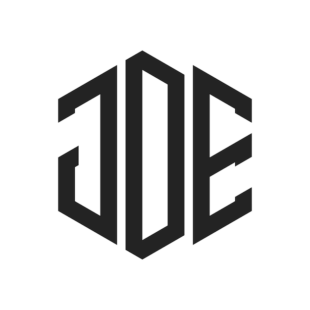 Diseño del logotipo de JDE Letra inicial JDE Monograma Logotipo con forma de hexágono