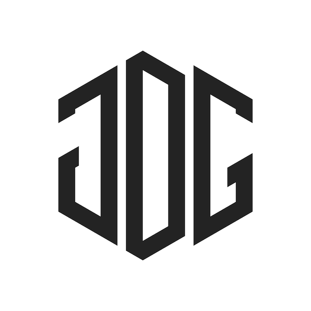 Diseño del logotipo de JDG Letra inicial Logotipo del monograma de JDG con forma de hexágono