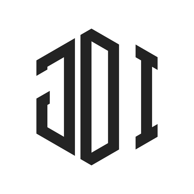 Diseño del logotipo JDI Letra inicial JDI Monograma Logotipo con forma de hexágono
