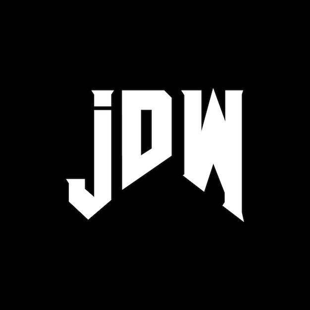 El diseño del logotipo de JDW es una combinación de colores en blanco y negro, un vector de JDW, un icono de JDW y una tipografía de JDW.