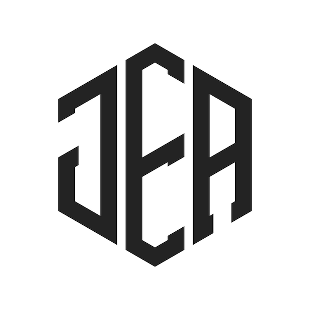 Diseño del logotipo de JEA Letra inicial JEA Monograma Logotipo con forma de hexágono