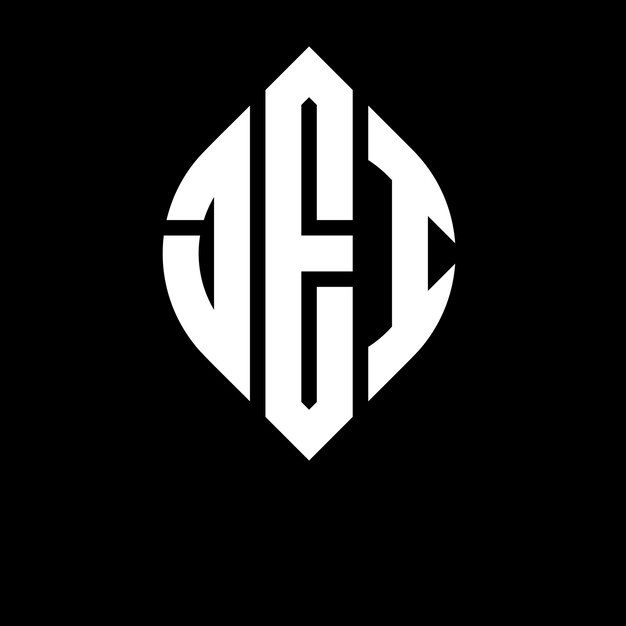 El diseño del logotipo de la JEI con letras en círculo y forma de elipse JEI letras en elipse con estilo tipográfico Las tres iniciales forman un logotipo de círculo JEI Emblema de círculo Monograma Abstracto Carta Marca Vector