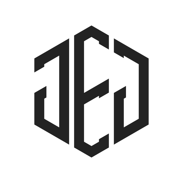 Diseño del logotipo de JEJ Letra inicial JEJ Monograma Logotipo con forma de hexágono