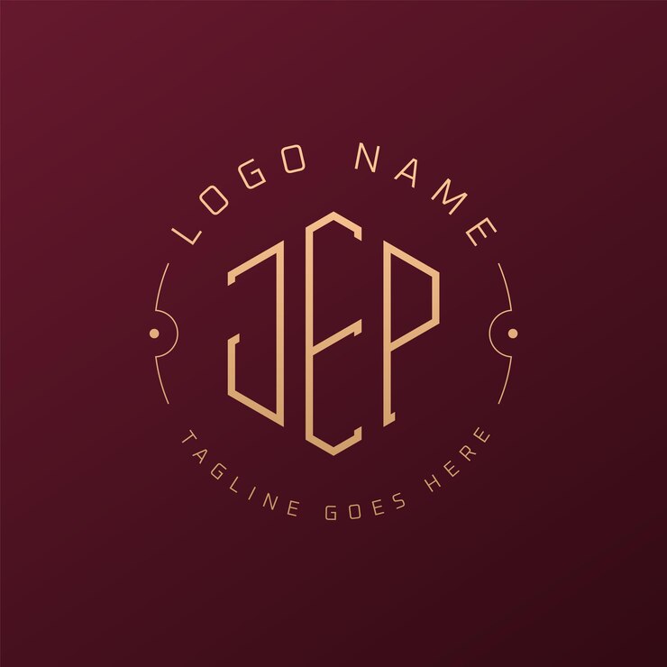 Vector diseño de logotipo de jep de lujo letra elegante jep monograma logotipo minimalista poligono jep estampa de diseño de logotipo