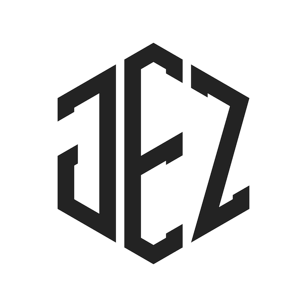 Diseño del logotipo JEZ Letra inicial JEZ Monograma Logotipo con forma de hexágono