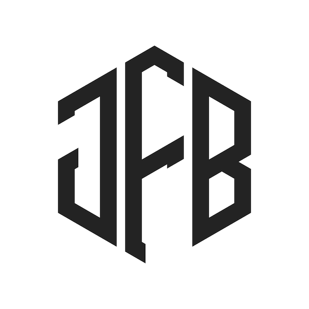 Diseño del logotipo de JFB Letra inicial JFB Monograma Logotipo con forma de hexágono