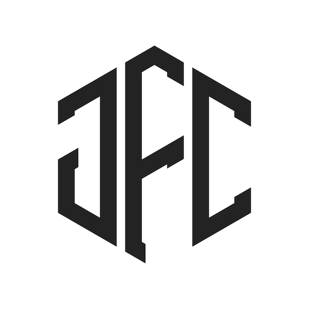 Diseño del logotipo de JFC Letra inicial JFC Monograma Logotipo con forma de hexágono