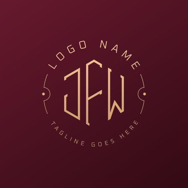 Diseño de logotipo de JFW de lujo Letra elegante JFW Monograma Logotipo minimalista Poligono JFW Template de diseño de logotipo