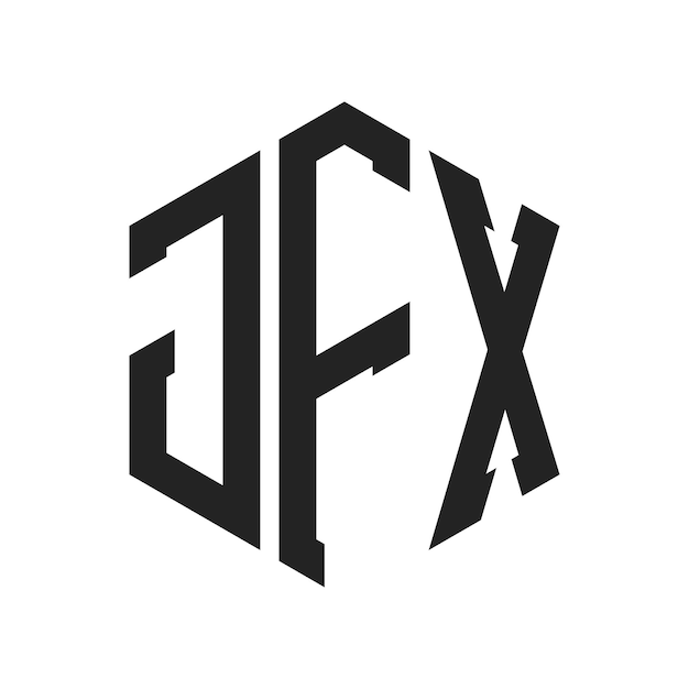 Diseño del logotipo de JFX Letra inicial JFX Monograma Logotipo con forma de hexágono