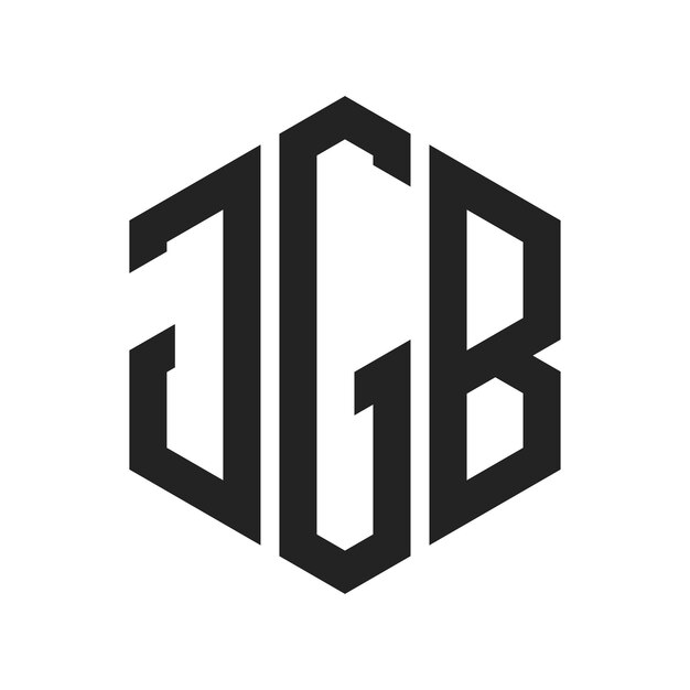 Diseño del logotipo JGB Letra inicial JGB Monograma Logotipo con forma de hexágono