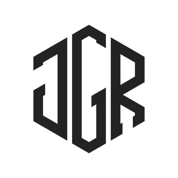 Diseño del logotipo JGR Letra inicial JGR Monograma Logotipo con forma de hexágono