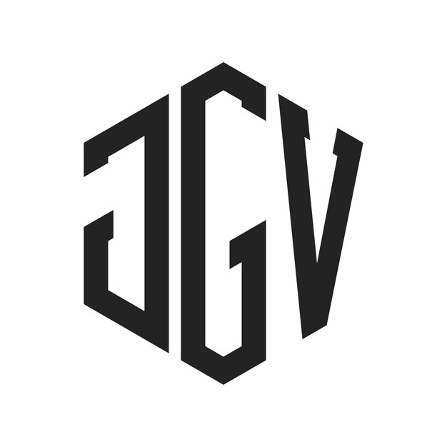 Diseño del logotipo de JGV Letra inicial JGV Monograma Logotipo con forma de hexágono