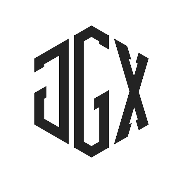Diseño del logotipo de JGX Letra inicial JGX Monograma Logotipo con forma de hexágono