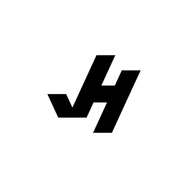 El diseño del logotipo JH con la letra inicial Monograma