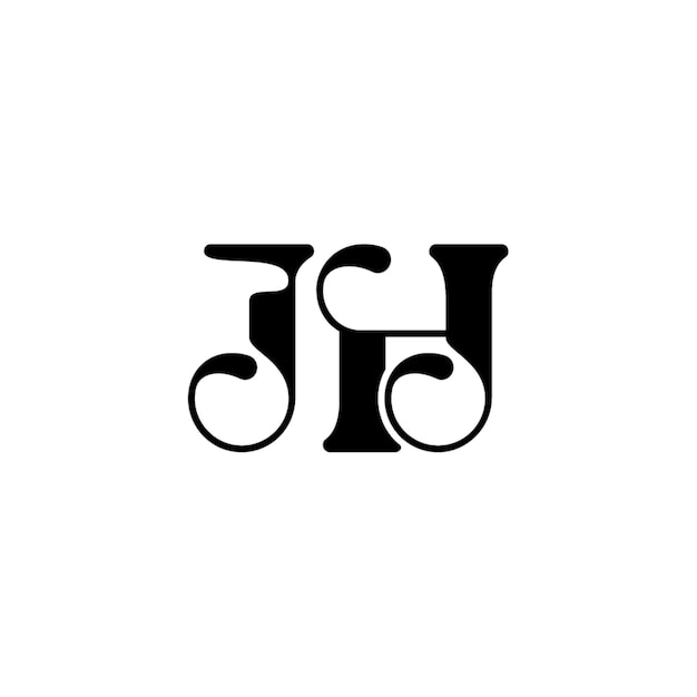 Diseño del logotipo de JH monograma letra texto nombre símbolo monocromático logotipo alfabeto carácter logotipo simple