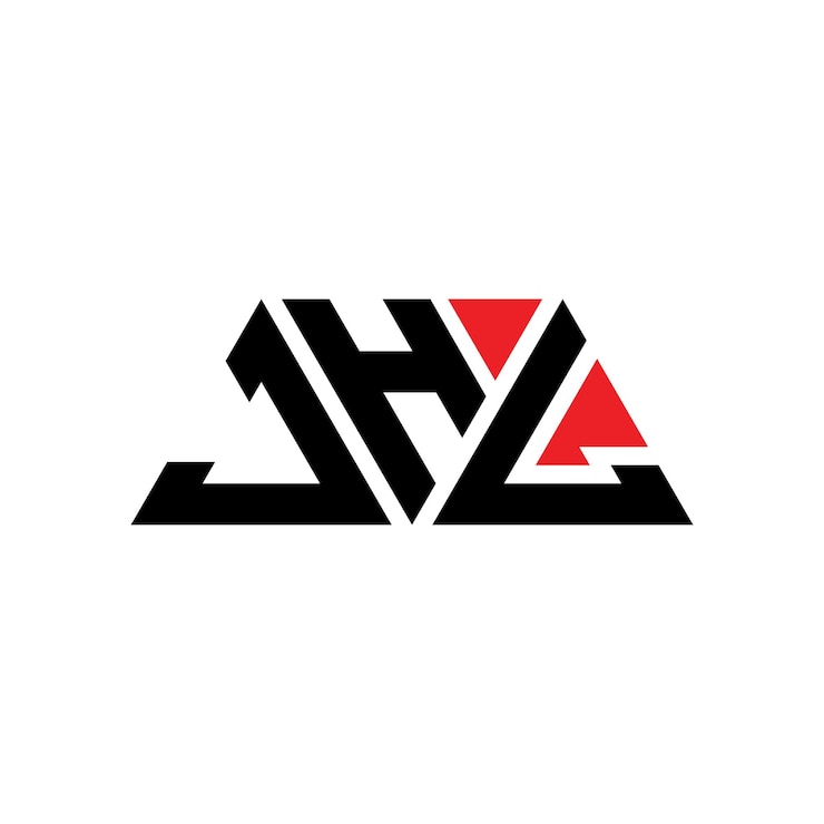 Vector el diseño del logotipo de jhl con letras triangulares con forma de triángulo jhl diseño del logotipode triángulo monograma jhl modelo de logotipo vectorial triángulo con color rojo jhl logotipo triangular sencillo elegante y lujoso jhl