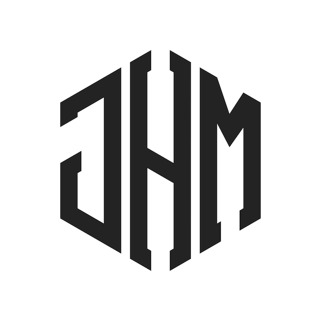 Diseño del logotipo de JHM Letra inicial JHM Monograma Logotipo con forma de hexágono