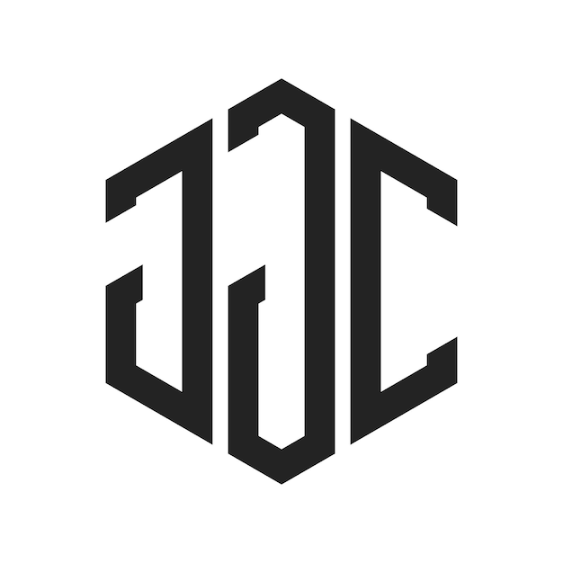 Diseño del logotipo de JJC Letra inicial JJC Monograma Logotipo con forma de hexágono