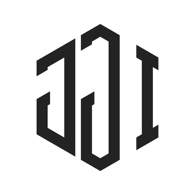 Diseño del logotipo JJI Letra inicial JJI Monograma Logotipo con forma de hexágono