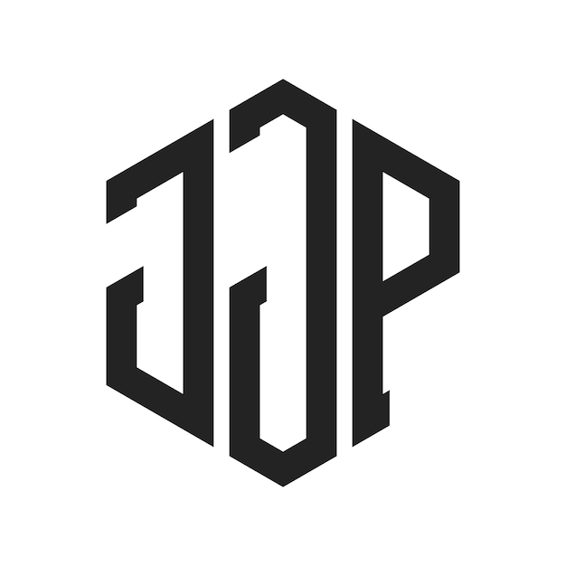 Diseño del logotipo JJP Letra inicial JJP Monograma Logotipo con forma de hexágono