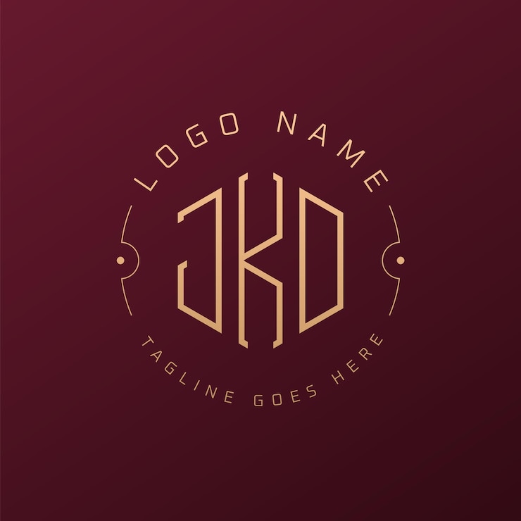 Vector diseño de logotipo de jkd de lujo letra elegante jkd monograma logotipo minimalista poligono template de diseño de logotipo jkd