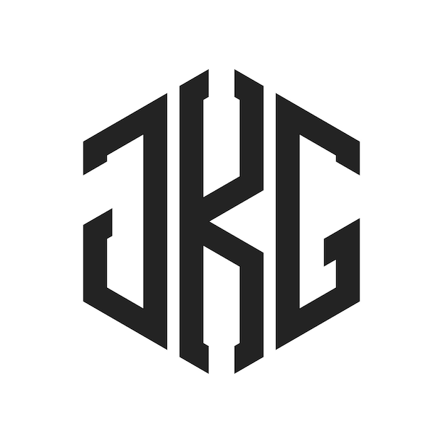 Diseño del logotipo JKG Letra inicial JKG Monograma Logotipo con forma de hexágono