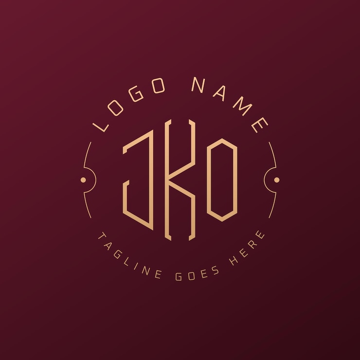 Vector diseño de logotipo de jko de lujo letra elegante jko monograma logotipo minimalista poligono jko estampa de diseño de logotipo