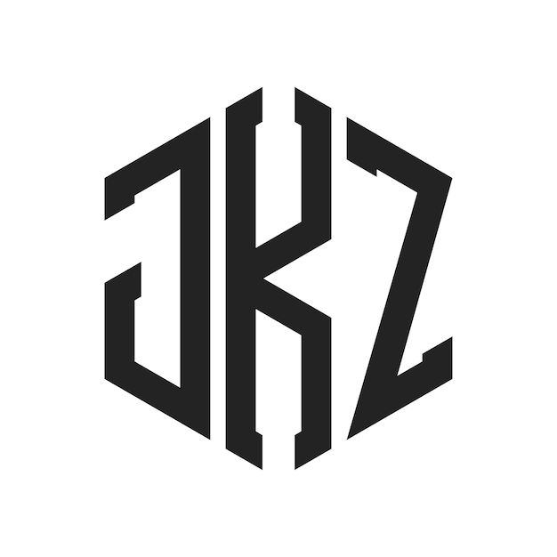 Diseño del logotipo JKZ Letra inicial JKZ Monograma Logotipo con forma de hexágono