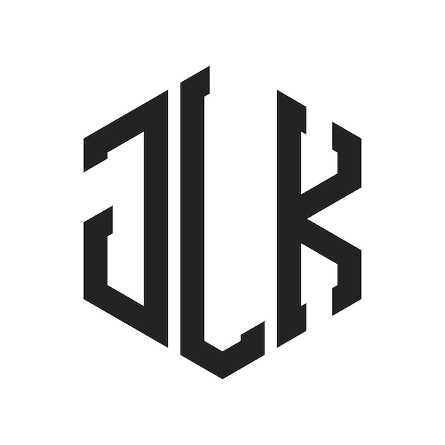 Diseño del logotipo de JLK Letra inicial JLK Monograma Logotipo con forma de hexágono
