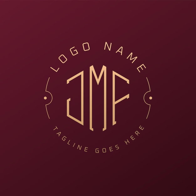 Diseño de logotipo de JMF de lujo Letra elegante JMF Monograma Logotipo minimalista Poligono JMF Template de diseño de logotipo