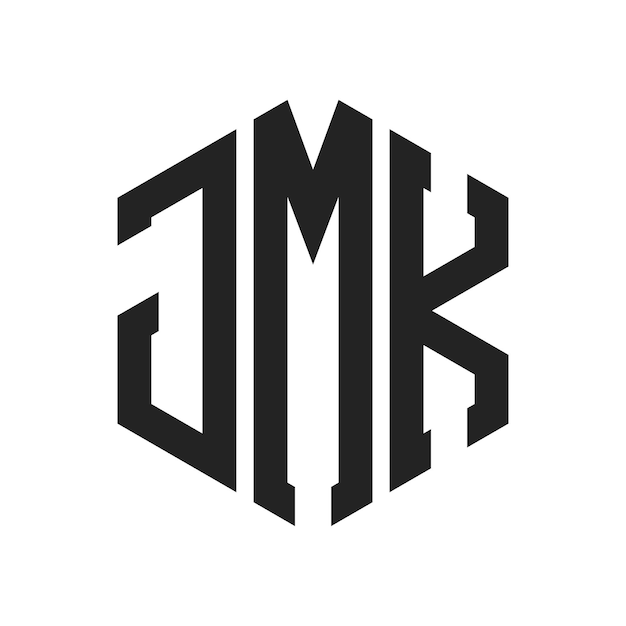 Diseño del logotipo de JMK Letra inicial JMK Monograma Logotipo con forma de hexágono