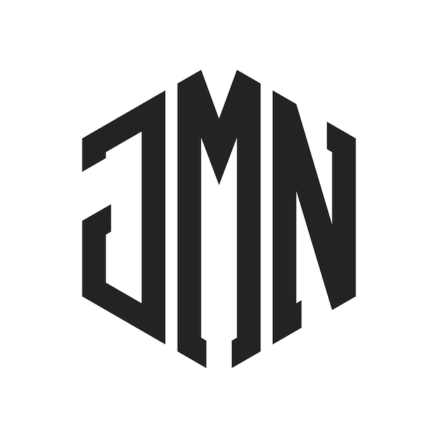 Diseño del logotipo de JMN Letra inicial JMN Monograma Logotipo con forma de hexágono