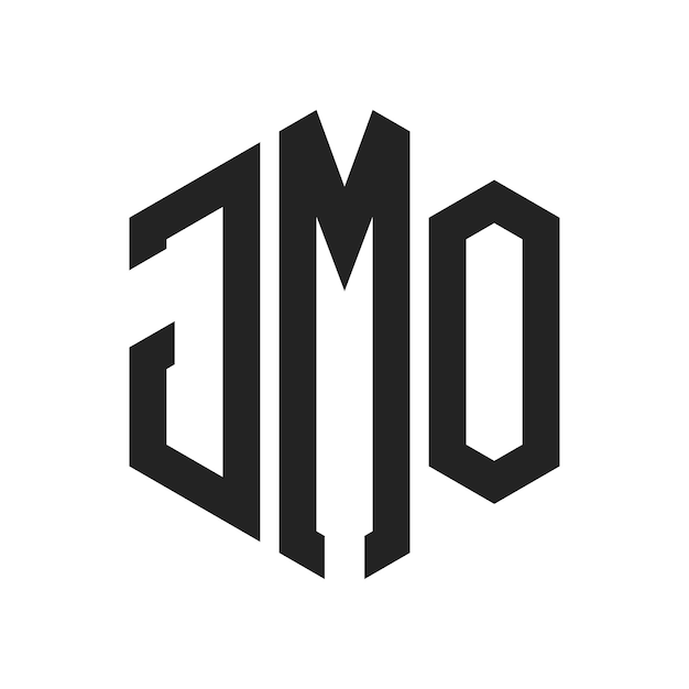 Diseño del logotipo de JMO Letra inicial JMO Monograma Logotipo con forma de hexágono