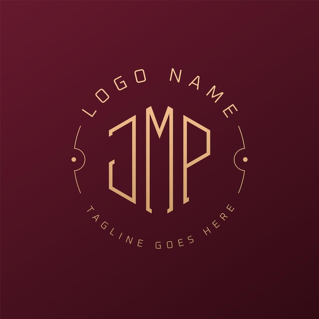 Diseño de logotipo de JMP de lujo Letra elegante JMP Monograma Logotipo minimalista Poligono JMP Templata de diseño de logotipo
