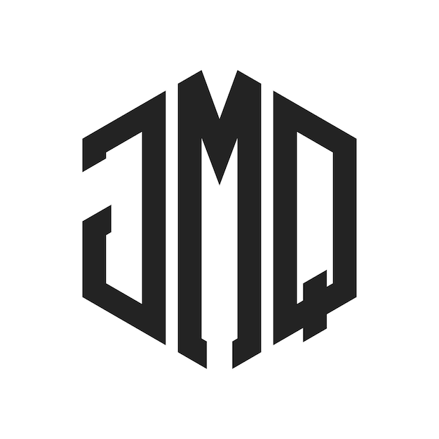 Diseño del logotipo de JMQ Letra inicial JMQ Monograma Logotipo con forma de hexágono