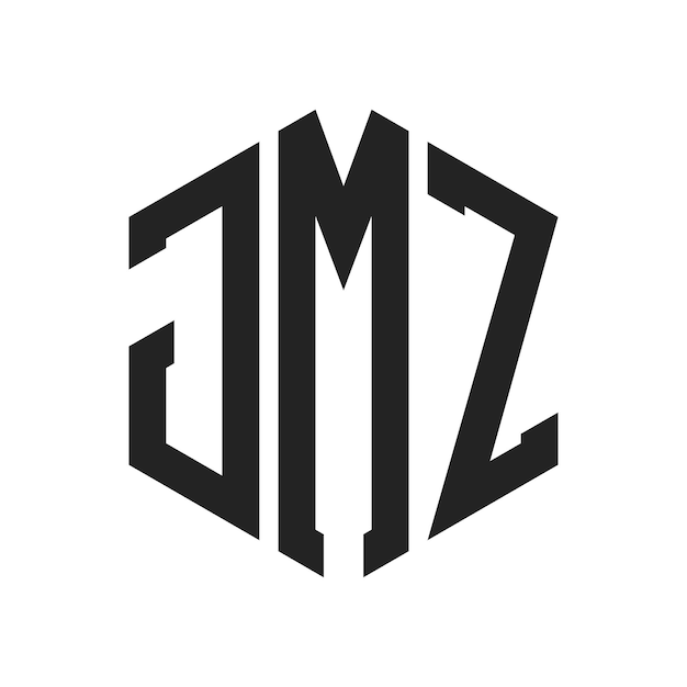 Diseño del logotipo de JMZ Letra inicial JMZ Monograma Logotipo con forma de hexágono