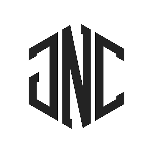 Diseño del logotipo JNC Letra inicial JNC Monograma Logotipo con forma de hexágono