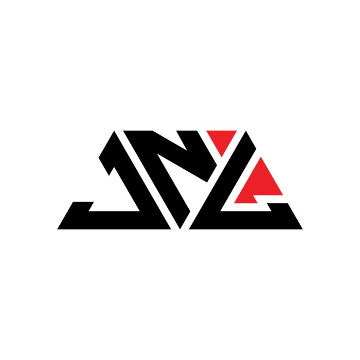 Vector diseño del logotipo de jnl con letras triangulares en forma de triángulo jnl diseño del logotipo triangular con monograma jnl triángulo vectorial plantilla del logotipo con color rojo jnl logotipo triangle sencillo elegante y lujoso jnl