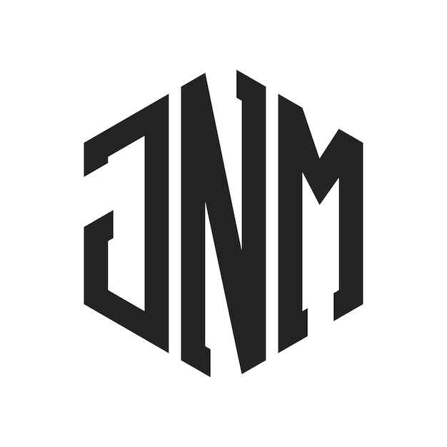 Diseño del logotipo de JNM Letra inicial JNM Monograma Logotipo con forma de hexágono