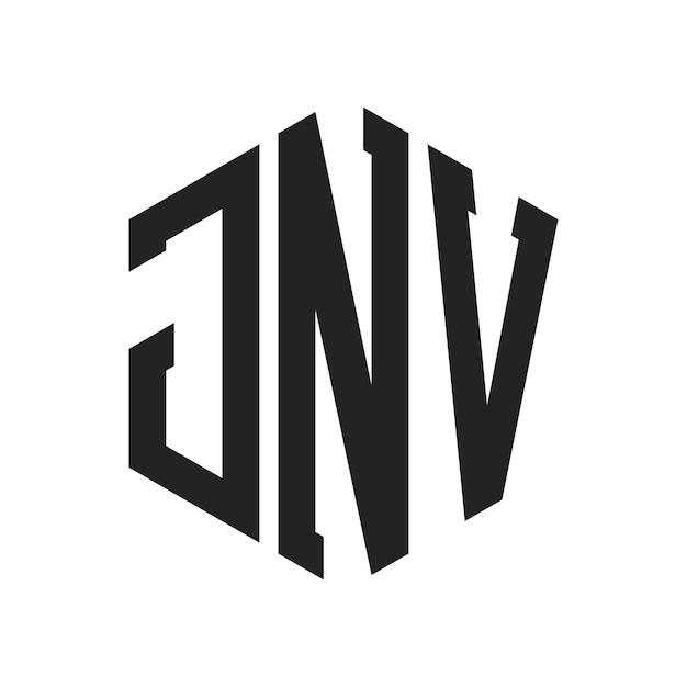 Diseño del logotipo de JNV Letra inicial JNV Monograma Logotipo con forma de hexágono
