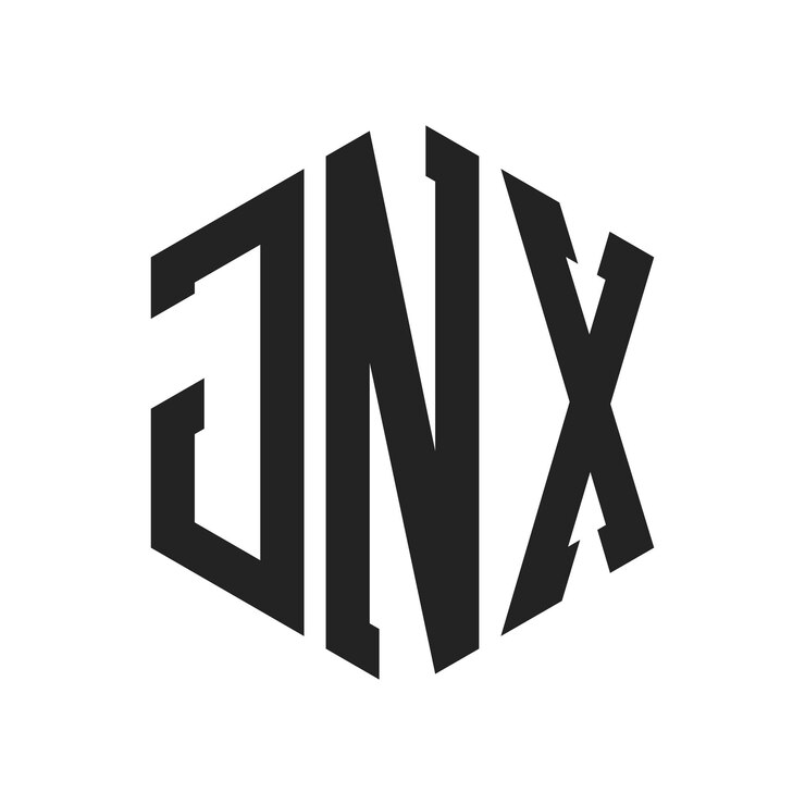 Vector diseño del logotipo de jnx letra inicial jnx monograma logotipo con forma de hexágono