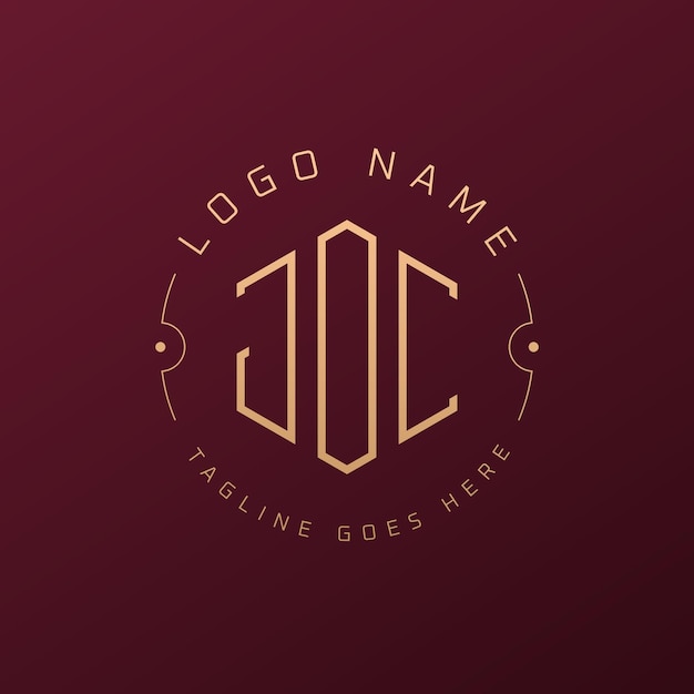 Diseño de logotipo de JOC de lujo Letra elegante JOC Monograma Logotipo minimalista Poligono JOC Template de diseño de logotipo
