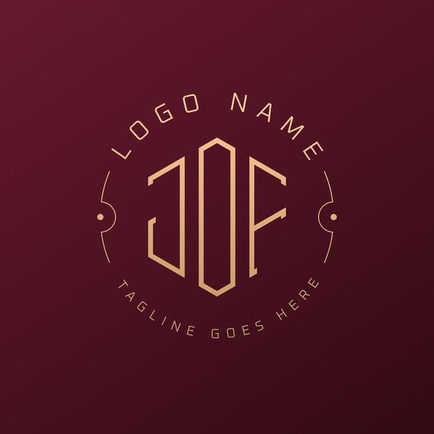 Diseño de logotipo JOF de lujo Carta elegante JOF Monograma Logotipo minimalista Poligono plantilla de diseño de logotipio JOF