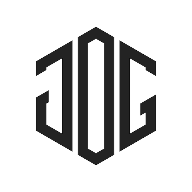Diseño del logotipo JOG Letra inicial JOG Monograma Logotipo con forma de hexágono