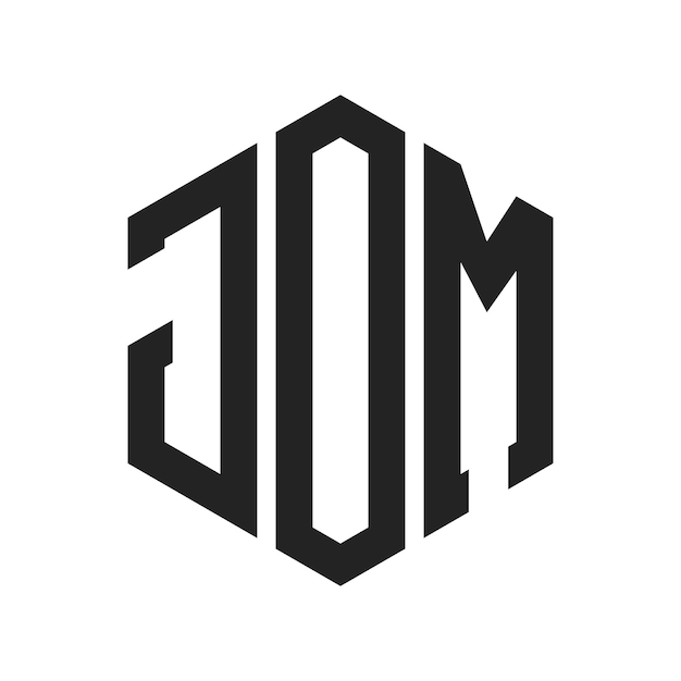 Diseño del logotipo JOM Letra inicial JOM Monograma Logotipo con forma de hexágono
